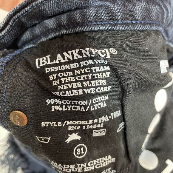 BLANKNYC Shorts Womens 31 Distressed Cutoff Little Queenie Denim Jeans Blue - Picture 3 of 5